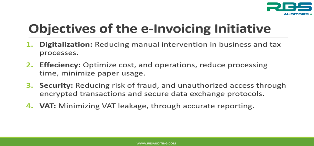Objectivies of The e-invoicing Initiative